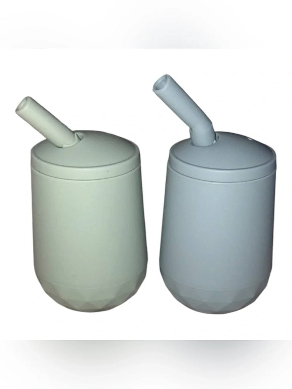 Amazon Baby Items Silicone Straw Cups - Pastel Blue and Pastel Pink Packaging